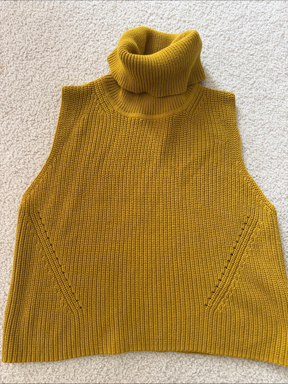 French Connection Mustard Sleeveless Turtleneck Sweater Vest